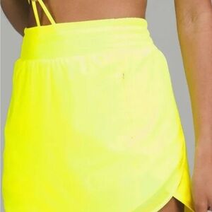 Lululemon Hotty Hot HR Skirt (Long) Neon Yellow Skirt